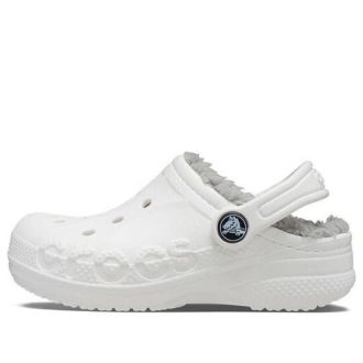 Crocs (PS) Classic Baya gefütterter Clog «Weiß Grau» 207500-11H