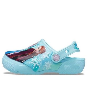 Crocs (PS) Frozen Printing Outdoor Flache Ferse Sport Blau Sandalen 207078-4O9