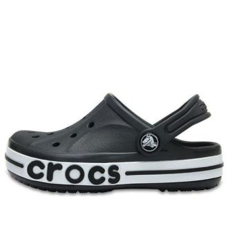 Crocs (PS) Kleine Crocs Outdoor Flacher Absatz Strandsport Schwarz Weiß Sandalen «Black White» 205100-001
