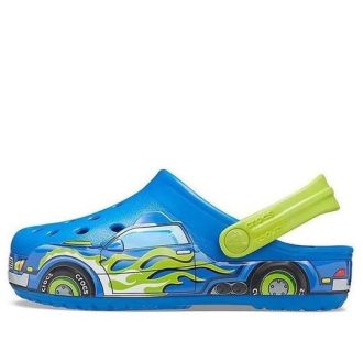 Crocs (PS) Lustiges Muster Flacher Absatz Sport Blau Sandalen 207074-4JL