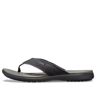 Crocs Santa Cruz Canvas Flip Flops «Schwarz Schiefergrau» 205612-0DD