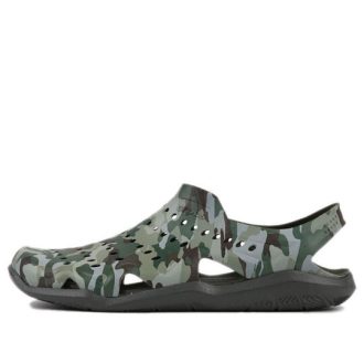 Crocs Swiftwater Camo Wave Sandalen «Grün Braun» 206010-97G
