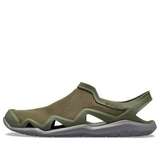 Crocs Swiftwater Mesh Wave Sandalen «Armeegrün» 205701-3TF
