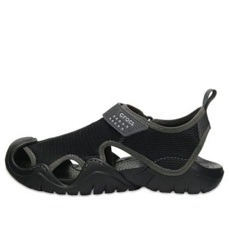 Crocs Swiftwater Sandalen «Schwarz Hellgrau» 203967-02S