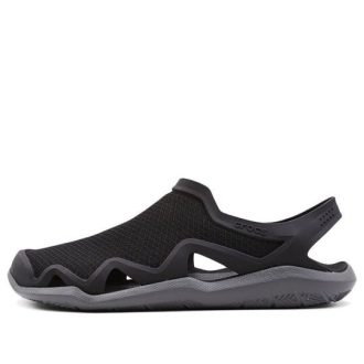Crocs Swiftwater Wave Sandalen Flats «Schwarz Grau» 205701-0DD