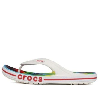 Crocs Tie Dye Pattern Flip-Flops Hausschuhe Weiß Unisex «Weiß» 206358-94S