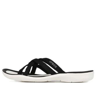 Crocs (WMNS) Beach & Pool SlidesSlippers «Schwarz Weiß» 205479-066