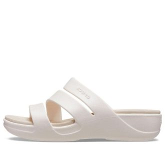 Crocs (WMNS) Boca Riemchensandalen mit Keilabsatz «Weiß» 207434-159