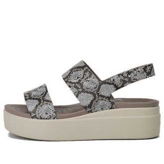 Crocs (WMNS) Brooklyn Freizeitsandalen mit dicker Sohle, Grau, 206453-93T