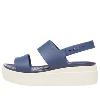 Crocs (WMNS) Brooklyn Sandalen mit dicker Sohle Blaugrau «Blue Grey» 206453-46K