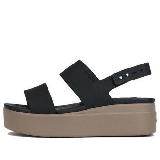 Crocs (WMNS) Brooklyn Schwarze Sandalen mit dicker Sohle «Schwarz» 206453-07H