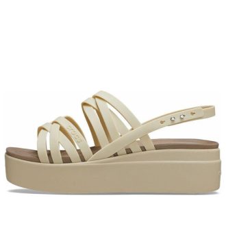 Crocs (WMNS) Brooklyn Strappy Low Wedge «Bone» 206751-2Y2