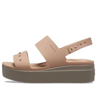 Crocs (WMNS) Brooklyn Studded Low Wedge «Cork Mushroom» 209254-2DH