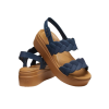 Crocs (WMNS) Brooklyn Woven Wedge Sandalen «Blau Braun» 209977-410