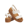 Crocs (WMNS) Brooklyn Woven Wedge Sandalen «Weiß Braun» 209977-0WV