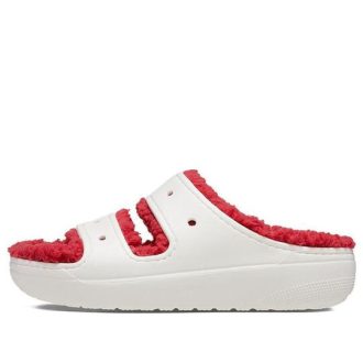 Crocs (WMNS) Classic Cozzzy Holiday Sweater Sandale «Weiß Rot» 209227-90H