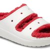 Crocs (WMNS) Classic Cozzzy Holiday Sweater Sandale «Weiß Rot» 209227-90H