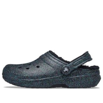 Crocs (WMNS) Classic Glitter Schwarz gefütterte Clogs «Starry Skies» 205842-9BD