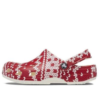 Crocs (WMNS) Classic Holiday Sweater Graphic «Rot Weiß» 209237-90H