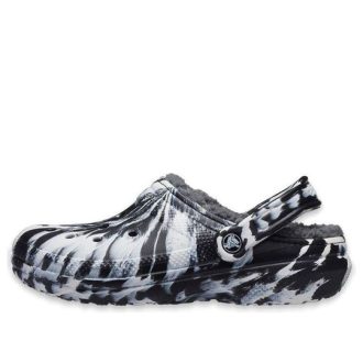 Crocs (WMNS) Classic Lined Clog Outdoor-Sandalen «Marbled White Black» 207180-103
