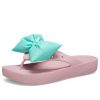Crocs (WMNS) Classic Platform Bow Flip Flops «Pink Teal» 210182-606