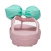 Crocs (WMNS) Classic Platform Bow Flip Flops «Pink Teal» 210182-606