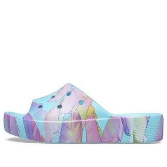 Crocs (WMNS) Classic Platform Palm Print Slide «Blau Mehrfarbig» 208607-4NQ