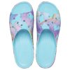 Crocs (WMNS) Classic Platform Palm Print Slide «Blau Mehrfarbig» 208607-4NQ