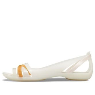Crocs (WMNS) II Flache Weiß-Orange Sandalen 204912-12U