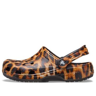 Crocs (WMNS) Klassische Clogs mit Tierdruck, Strandsandalen, Leopardenmuster, 206676-90L