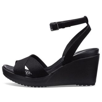 Crocs (WMNS) Leigh II Cross Strap Ankle Wedge Sandalen «Schwarz» 204950-060