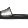 Crocs (WMNS) Sloane Shine Low Slide Flat Casual Schwarz Silber Hausschuhe «Black Silver» 206921-001