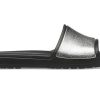 Crocs (WMNS) Sloane Shine Low Slide Flat Casual Schwarz Silber Hausschuhe «Black Silver» 206921-001