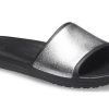 Crocs (WMNS) Sloane Shine Low Slide Flat Casual Schwarz Silber Hausschuhe «Black Silver» 206921-001