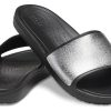 Crocs (WMNS) Sloane Shine Low Slide Flat Casual Schwarz Silber Hausschuhe «Black Silver» 206921-001