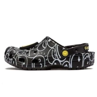 Crocs (WMNS) Smiley World Classic Clogs «Schwarz Weiß Gelb» 873137