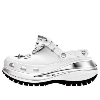 Crocs x MCM Mega Crush Clogs «Weiß Silber» MEXDAMM08WT