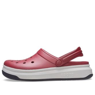 Crocsband Full Force Sandalen mit dicker Sohle Rot Weiß 206122-6RU