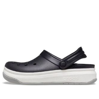 Crocsband Full Force Sandalen mit dicker Sohle Schwarz Weiß Unisex 206122-066